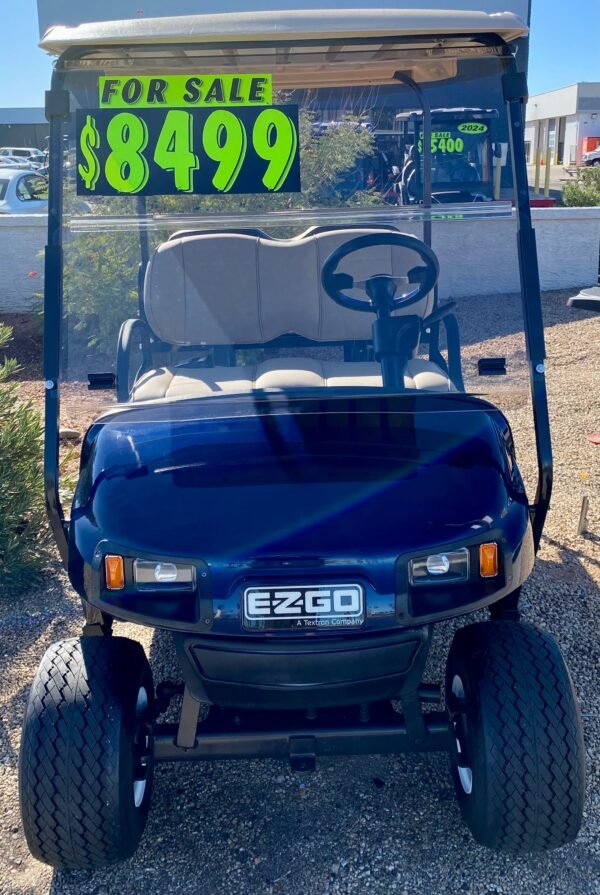 2018 EZGO TXT 4PR Golf Cart in Dark Blue w/ Factory Lithium Battery - Image 4