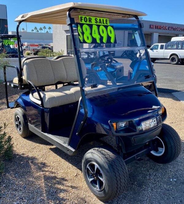 2018 EZGO TXT 4PR Golf Cart in Dark Blue w/ Factory Lithium Battery - Image 2