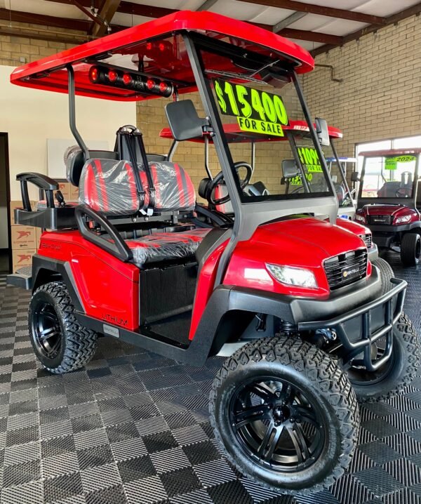 **$1,000 OFF**  2024 BINTELLI - LIFTED - RED BEYOND GOLF CART 4 PASSENGER W/ NEW LITHIUM BATTERY
