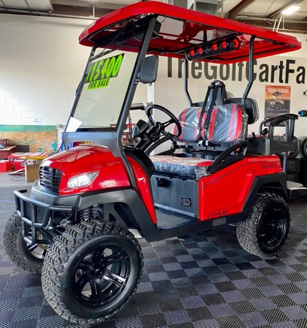 **$1,000 OFF**  2024 BINTELLI - LIFTED - RED BEYOND GOLF CART 4 PASSENGER W/ NEW LITHIUM BATTERY - Image 4