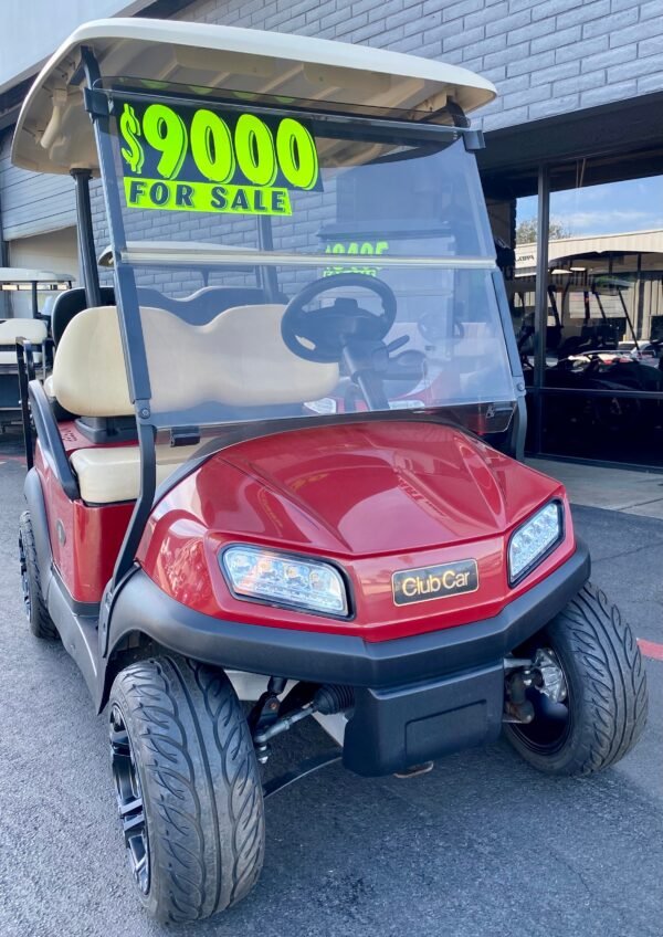 2020 CLUB CAR - TEMPO IN MAROON 4PR GOLF CART W/ NEW LITHIUM BATTERY & CUSTOM WHEELS - Image 2