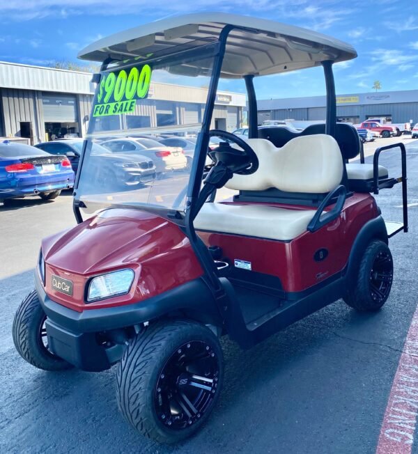 2020 CLUB CAR - TEMPO IN MAROON 4PR GOLF CART W/ NEW LITHIUM BATTERY & CUSTOM WHEELS - Image 7