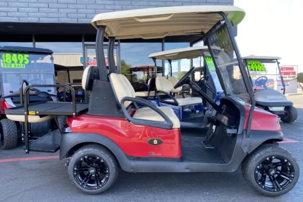 2020 CLUB CAR - TEMPO IN MAROON 4PR GOLF CART W/ NEW LITHIUM BATTERY & CUSTOM WHEELS - Image 4