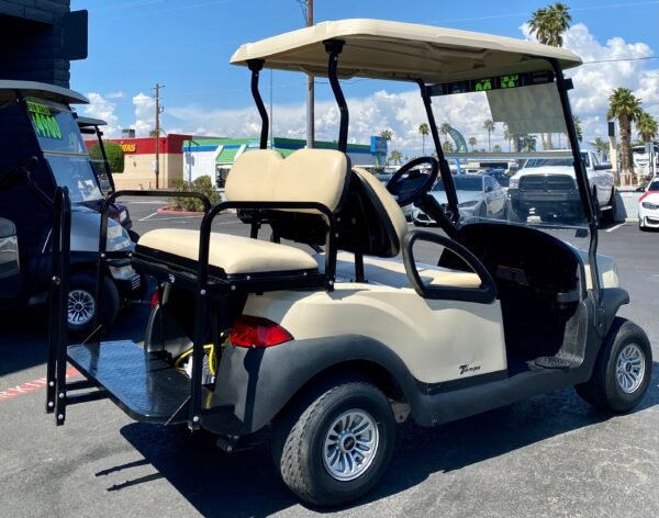 2019 CLUB CAR TEMPO 4 PASSENGER ELECTRIC GOLF CART IN BEIGE - Image 5